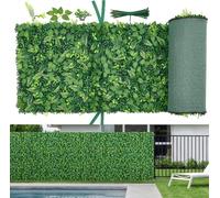 Panneau de haie artificielle, dimensions 2,4 m x 61 cm, ensemble de 4 pièces. Idéal pour créer un mur végétal, un écran de protection en polyéthylène, une clôture de protection, un brise-vent ou une h