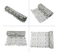 Panneau de haie réaliste en fleurs de cerisier pour extérieur, jardin, brise-vue avec feuilles artificielles denses sur planche en plastique flexible (blanc)