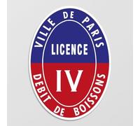 Panneau de Licence 4 / Paris (75) Blanc