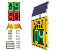 Panneau de limitation de vitesse LED à énergie solaire avec affichage radar | Panneau de limitation de vitesse LED à énergie solaire avec affichage radar intégré, taille 61 x 88,9 cm