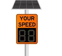 Panneau de limitation de vitesse radar solaire avec télécommande, panneau de signalisation LED résistant aux intempéries, 60 x 90 cm, blanc