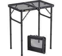 Panneau de parasol en aluminium 60 x 40 cm Ensemble de plage léger avec table à 3 niveaux réglables en hauteur (noir)
