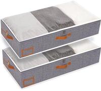 Panneau de rangement pliable pour vêtements avec fenêtre - Gris 80 x 40 x 15 cm