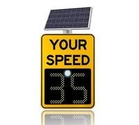 Panneau de Retour Vitesse du Radar Solaire en Aluminium | Alerte d'allée : écran LED solaire en aluminium étanche IP65, retour de vitesse radar, 500 m