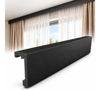 Panneau de rideau, 175 cm de long, revêtement de rail de rideau, pour montage au plafond, 100 x 40 mm, LED en option LK100, noir, 1,75 m, 1 pièce