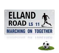 Panneau de rue de football Leeds United Elland, cadeau Leeds United pour homme et garçon, 30 x 15 cm, poster en métal étanche, panneau rétro moderne pour Leeds United Merchandising