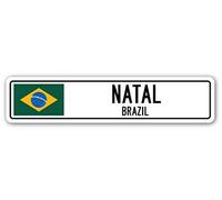 Panneau de rue Natal Brésil Drapeau Brésil Ville Country Road Wall Street Sign 10,2 x 40,6 cm