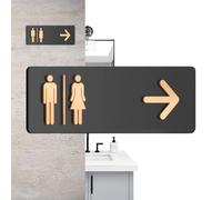 Panneau de salle de bain - Signalisation directionnelle en acrylique pour toilettes | Indicateur de toilettes transparent et moderne étanche pour bureau, restaurant, hôtel, centre commercial