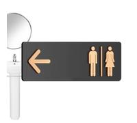 Panneau de salle de bain - Signalisation directionnelle en acrylique pour toilettes | Indicateur de toilettes transparent et moderne étanche pour bureau, restaurant, hôtel, centre commercial