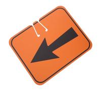Panneau de Signalisation Cône ABS Flèches Gauche Droite | Double Face, Installation sans Outil, pour Cônes Standards, Orange, Usage en Chantier et Barricade