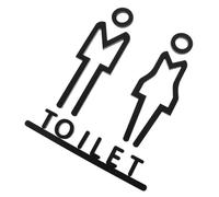 Panneau de Signalisation des Toilettes Créatif en Acrylique, Noir | Direction Claire, Usage Public pour Hôtel, Signalétique Wc Femmes Hommes, Plaque Murale Pratique