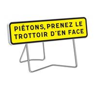 Panneau de signalisation JH indication PIÉTONS - classe T1 - 1000x300 mm TALIAPLAST