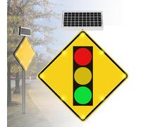 Panneau de signalisation routière à DEL solaire de 24 pouces avec | Panneau de signalisation routière à DEL de 24 pouces alimenté à l'énergie solaire, doté d'une fonction de clignotement