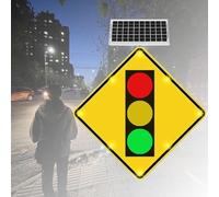 Panneau de signalisation routière clignotant à DEL solaire en aluminium de | Panneau de signalisation routière clignotant à DEL en aluminium de 24 pouces, alimenté à l'énergie solaire, conçu pour les