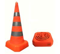 Panneau de signalisation routière pliable - Cône de signalisation rétractable avec bande réfléchissante orange for la pratique de la conduite et le stationnement(90cmeters)