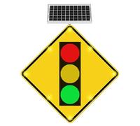 Panneau de signalisation routière solaire de 61 cm (24 pouces), panneau de | Panneau de signalisation routière solaire de 61 cm (24 pouces) avec LED haute luminosité, conçu pour une utilisation routière