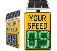 Panneau de signalisation solaire avec radar de vitesse, limite variable LED, panneau haute conversion, boîtier en aluminium IP65, installation facile pour la sécurité routière, école et zone de
