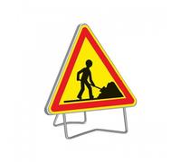 Panneau de signalisation temporaire - " AK5 TRAVAILLEUR " rétroréfléchissant - 1 m TALIAPLAST