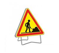Panneau de signalisation temporaire " AK5 TRAVAILLEUR "rétroréfléchissant - 70 cm TALIAPLAST