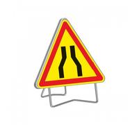 Panneau de signalisation temporaire - "Chaussée rétrécie" rétroréfléchissant TALIAPLAST