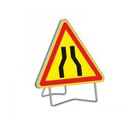 Panneau de signalisation temporaire - "Chaussée rétrécie" rétroréfléchissant TALIAPLAST