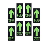 Panneau de Sortie de Secours Phosphorescent, Autocollant Mural | Lumineux la Nuit, Indique la Direction, Usage en Bureaux et Espaces de Vente, Facile à Coller