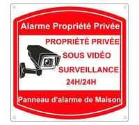 Panneau de surveillance vidéo, 30 x 30 cm | réfléchissant, en aluminium, résistant aux intempéries