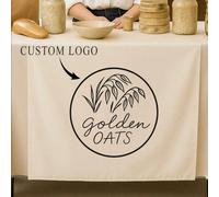 Panneau de table avec logo personnalisé, bannière en polyester, présentoir de stand, plusieurs tailles, bannière pour marché de producteurs, décoration d'intérieur, chemin de table 90 x 180 cm,120 x 1