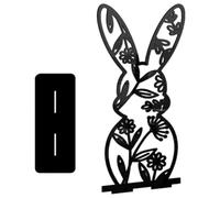Panneau de Table de Pâques en Acrylique Noir, Lapin Ajouré Décoratif | Décoration de Table, Finition Polie sans Bavure, Résistante aux Chocs, Facile à Déplacer Ranger
