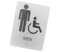 Panneau de Toilettes en Braille Non Genré, Aluminium-plastique Argenté | Usage Bureau et Entreprise, Logo Lisible, Entretien Facile, Conçu pour Publics Spécifiques