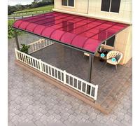 Panneau de toiture transparent 100 x 800 cm - Feuilles de plastique faciles à assembler pour terrasses, nings, cloisons - Résine résistante aux intempéries, couleur rouge non déformable