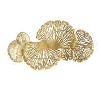 Panneau Décoratif 3d En Métal Doré Avec Des Feuilles 115x5x64 Cm