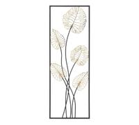 Décoration Murale Encadrée Métal Design Feuilles Luxyb Multicolore 31x90 cm