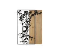 Panneau décoratif 3D en métal noir, bois marron, bambou 58x2x80 cm