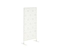 Outsunny Panneau brise-vue décoratif extérieur motif étoiles - acier thermolaqué blanc 92x45x198 cm