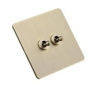 Panneau d'interrupteur en acier inoxydable de type 86 - 1 à 4 voies - 1/2 voies - Vert bronze - Pour maison britannique (2 voies)