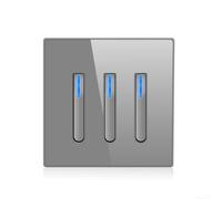 Panneau d'interrupteur mural avec indicateur LED intégré pour les environnements à faible luminosité, fonctionnement à réinitialisation automatique, 10 A 250 V, verre trempé et matériaux PC (3