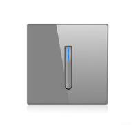 Panneau d'interrupteur mural LED avec action de réinitialisation automatique, norme électrique 10 A 250 V, couvercle en verre trempé et boîtier robuste (1 interrupteur 2 voies)
