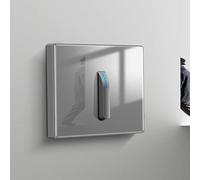 Panneau d'interrupteur mural LED avec action de réinitialisation automatique, norme électrique 10 A 250 V, couvercle en verre trempé et boîtier robuste (1 interrupteur 1 voie)