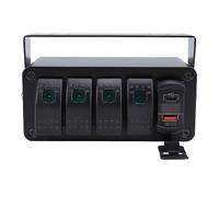 Panneau d'interrupteurs à Bascule 4 Gangs avec Chargeur USB PD Type C QC3.0 - Boîtier de Commutation étanche et Multifonctionnel Universel pour Voiture, Camion, Bateau,