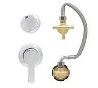 Panneau Douche Laiton 3/4/5 Voies Robinet Mitigeur Eau Chaude et Froide Commutateur Colonne Contrôle Chauffage Mélangeur Vave Inverseur, Cartouche Céramique (Fendu- Intubation 3 Voies- B)