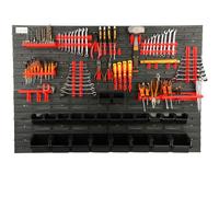 PANNEAU D'OUTILLAGE 115X78 CM 22 BOX Étagère murale avec supports d'outils pour une organisation et un ordre optimaux dans l'atelier et le garage - peu encombrante et mobile pour une utilisation profe