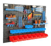 PANNEAU D'OUTILLAGE 115X78 CM 22 BOX Étagère murale avec supports d'outils pour une organisation et un ordre optimaux dans l'atelier et le garage - peu encombrante et mobile pour une utilisation profe