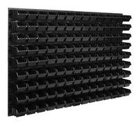 Panneau d'outils mural 115,2 x 78 cm avec 126 pcs. Boîtes suspendues Boîtes noires Système de stockage