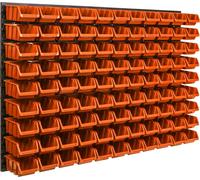 Panneau d'outils mural 115 x 78 cm avec 99 pcs. Boîte de suspension Orange Boîtes en plastique