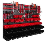 Panneau d'outils mural 115x78 cm avec 44 pcs. Boîtes de suspension avec jeu de supports en plastique