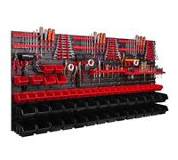 Panneau d'outils mural 172x78 cm avec 56 pcs. Boîtes de suspension avec jeu de supports en plastique