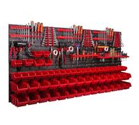 Panneau d'outils mural 172x78 cm avec 56 pcs. Boîtes de suspension avec jeu de supports en plastique