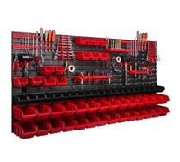 Panneau d'outils mural 172x78 cm avec 63 pcs. Boîtes de suspension avec jeu de supports en plastique