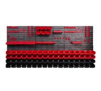 Panneau d'outils mural 172x78 cm avec 75 pcs. Boîtes de suspension avec jeu de supports en plastique